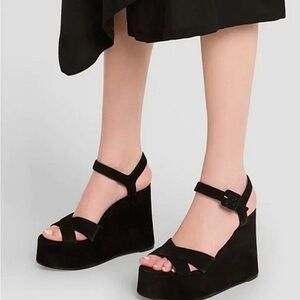 Christian Louboutin Supramariza 130 velvet wedge sandals